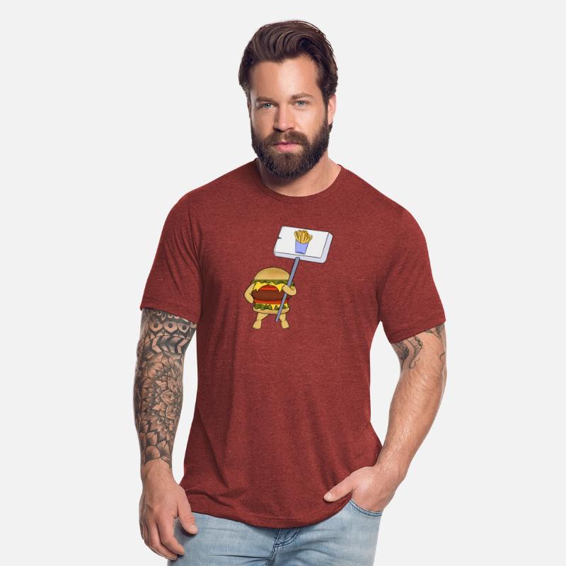 Burger protesting in favor of fries