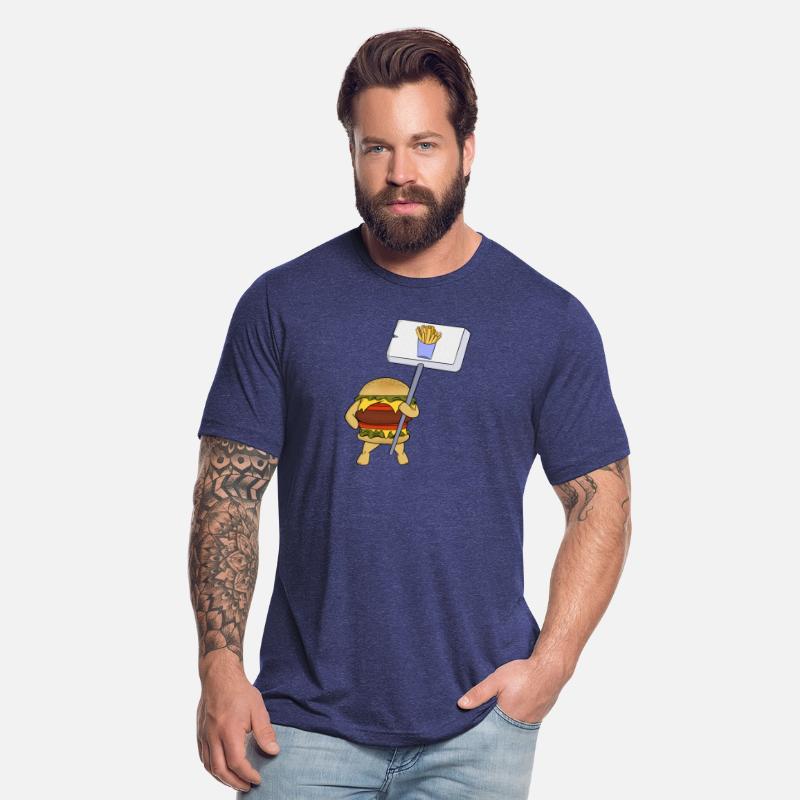 Burger protesting in favor of fries