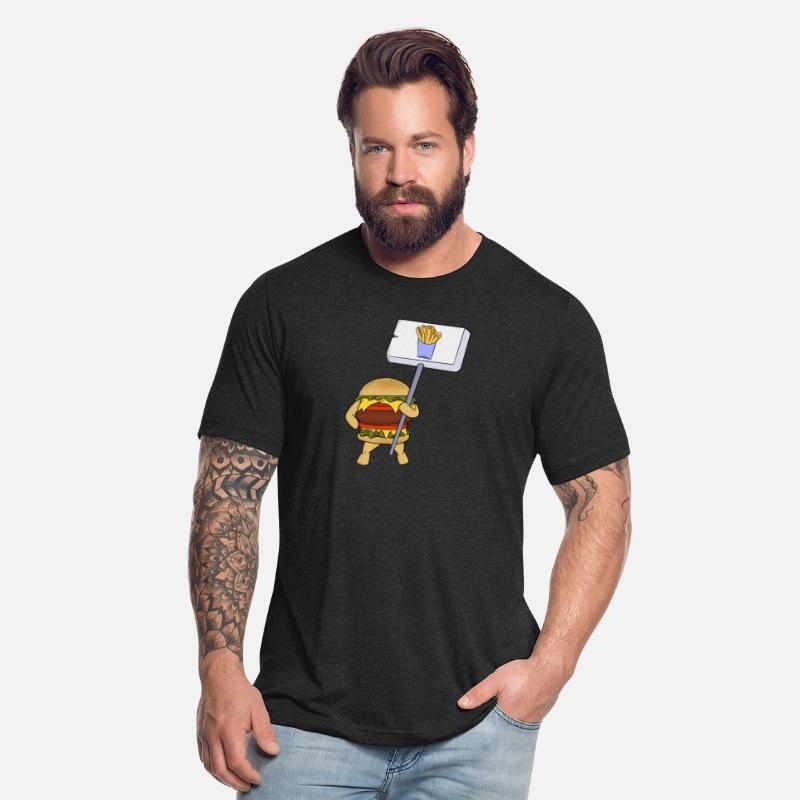 Burger protesting in favor of fries