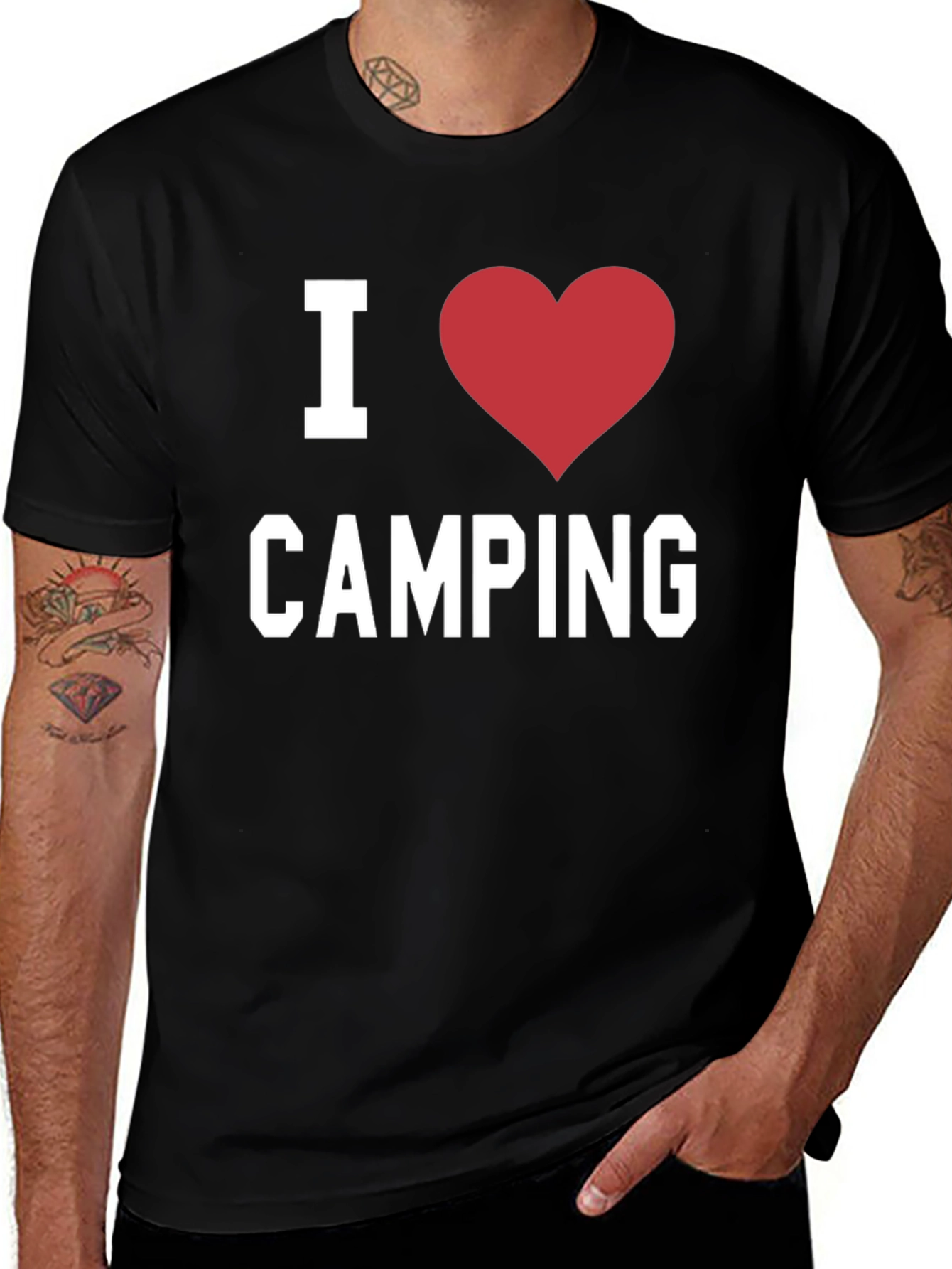 I Heart Camping T-Shirt - Black Graphic Tee