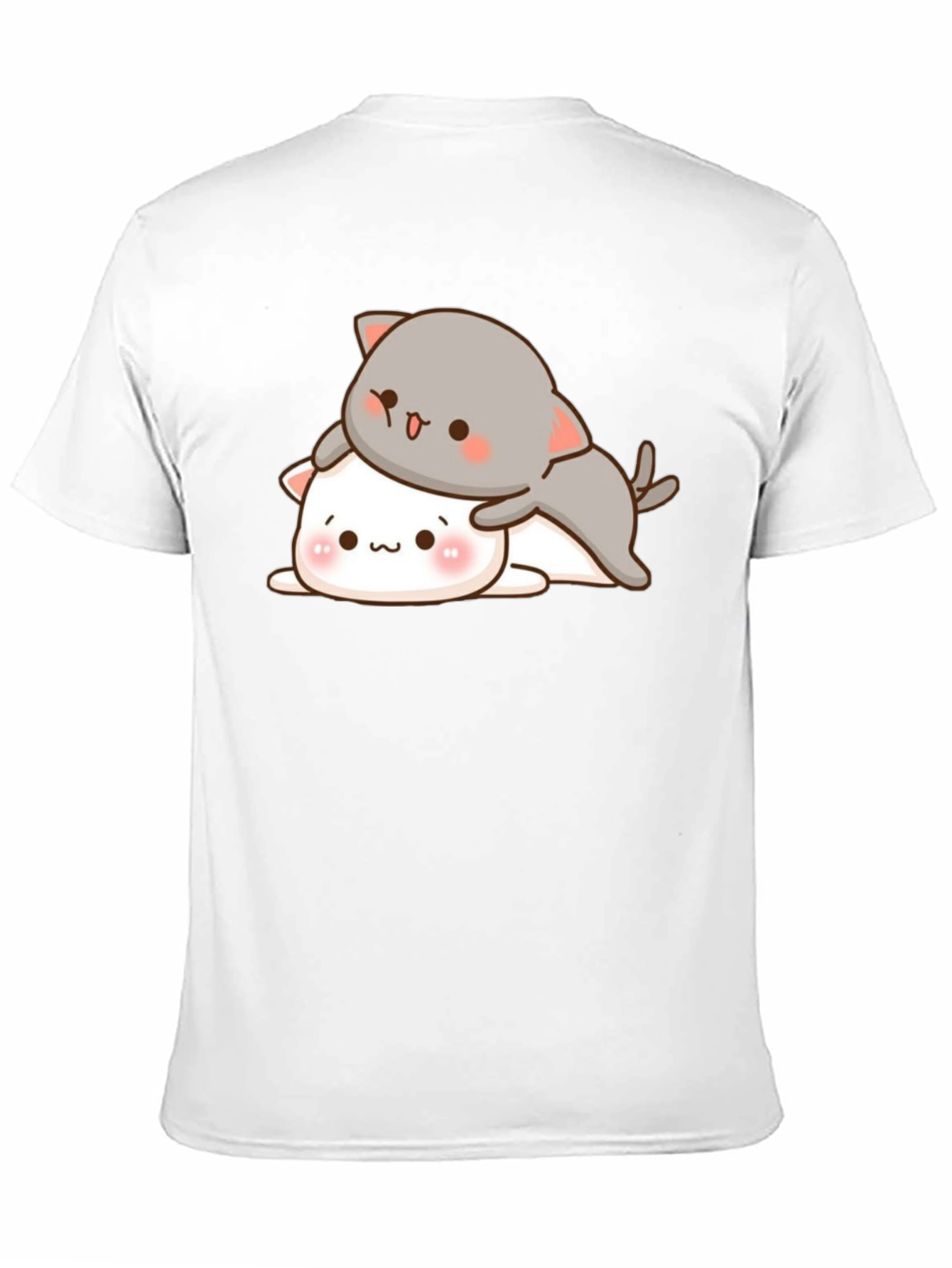 Cute Cats Stacked Black T-Shirt