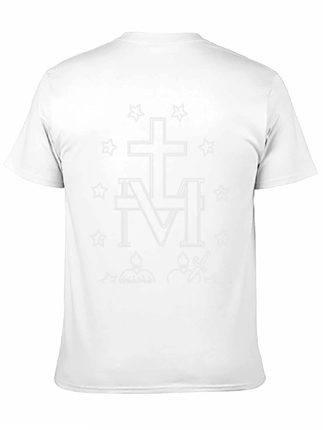 Black T-Shirt with Religious Graphic Design