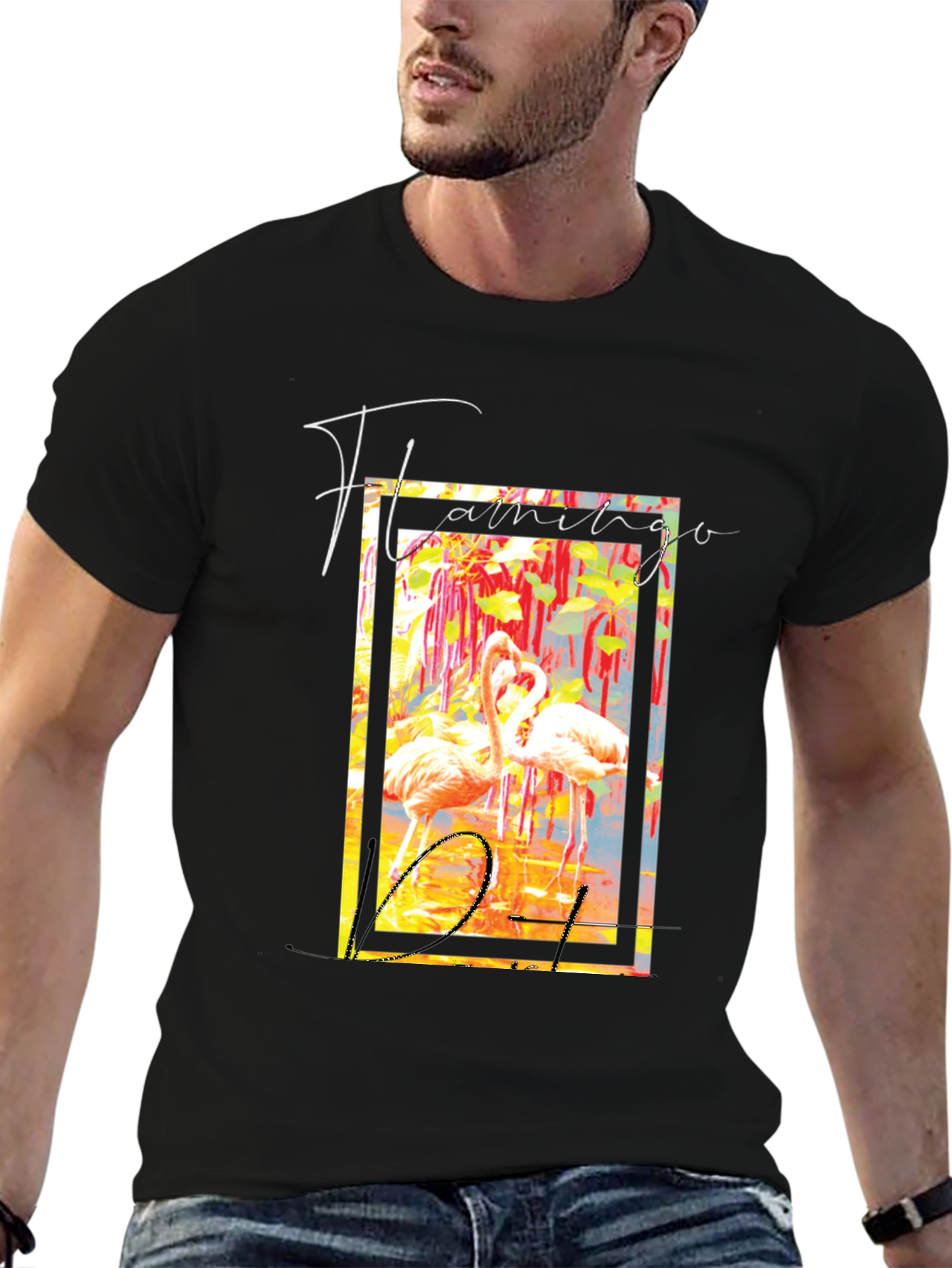 Flamingo District Black Graphic T-Shirt