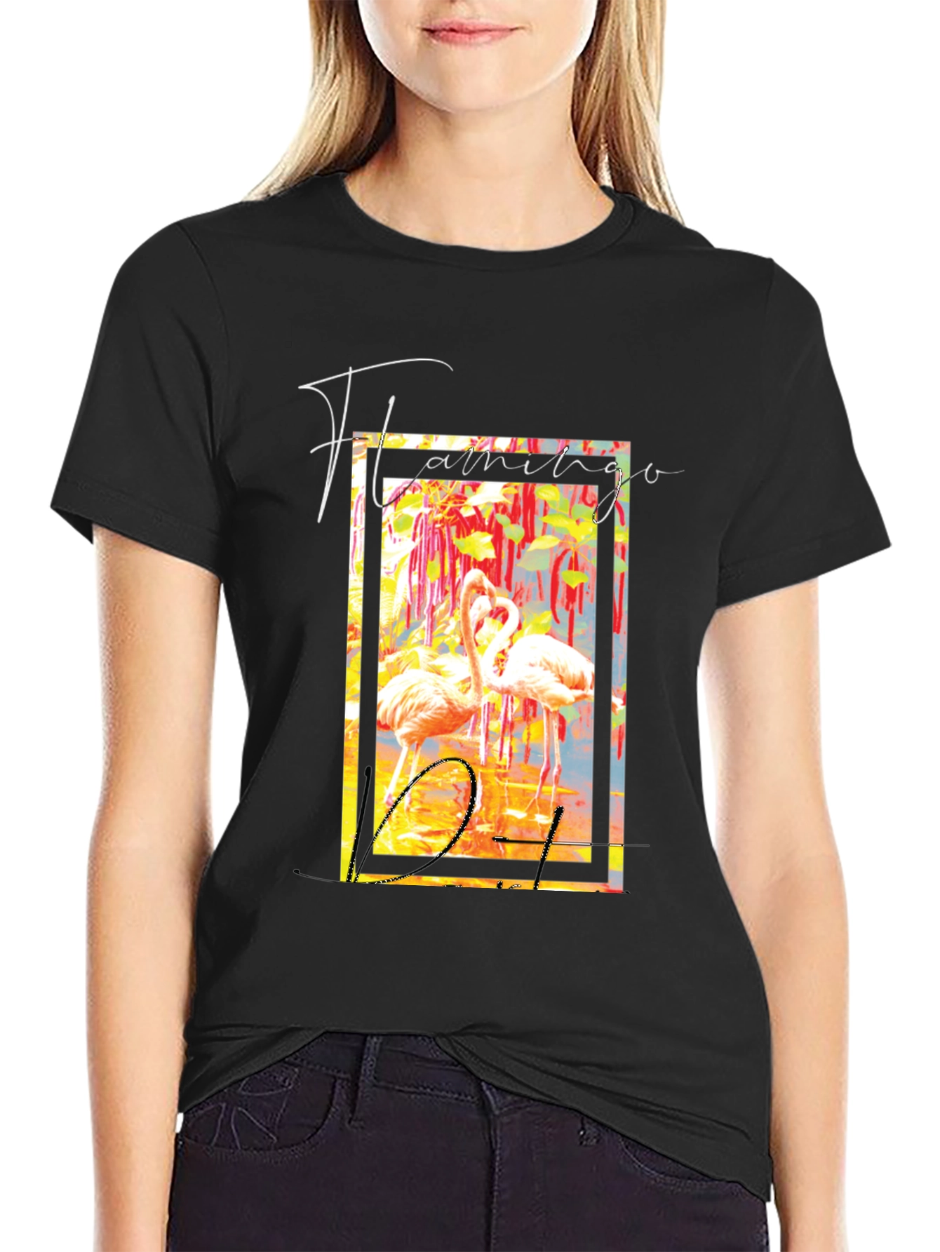 Flamingo District Black Graphic T-Shirt