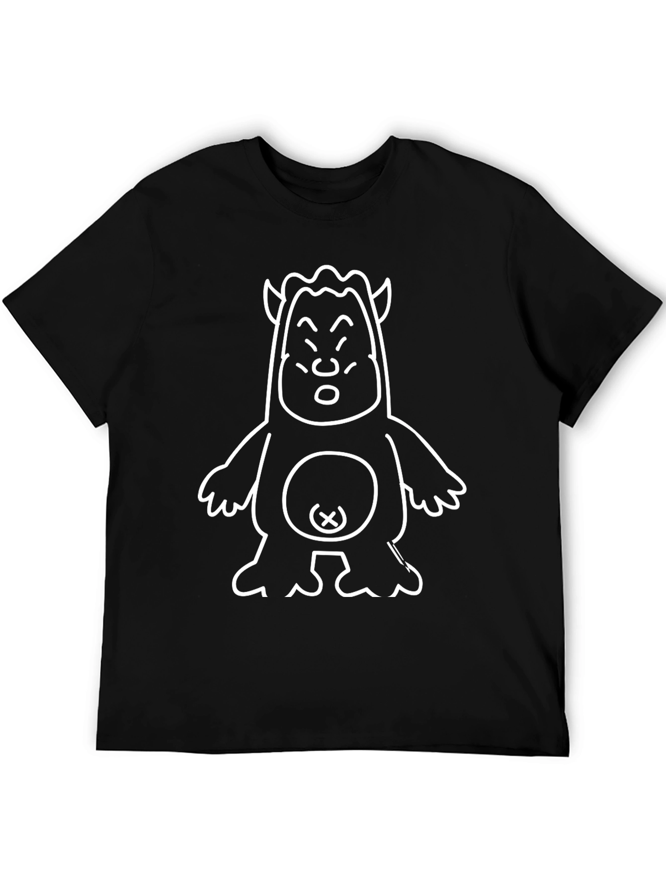 Funny Monster Graphic Tee - Black Cotton T-Shirt