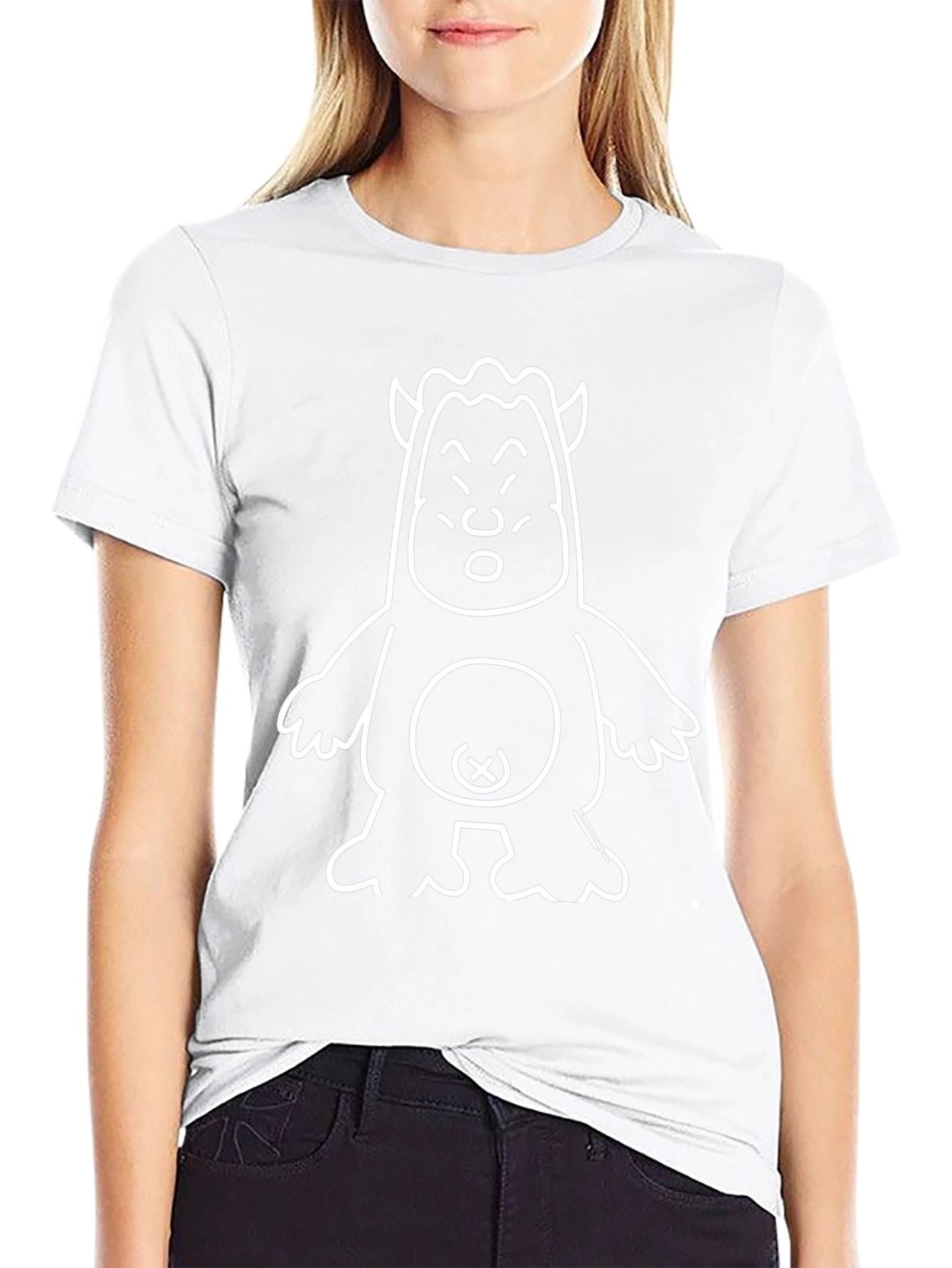 Funny Monster Graphic Tee - Black Cotton T-Shirt