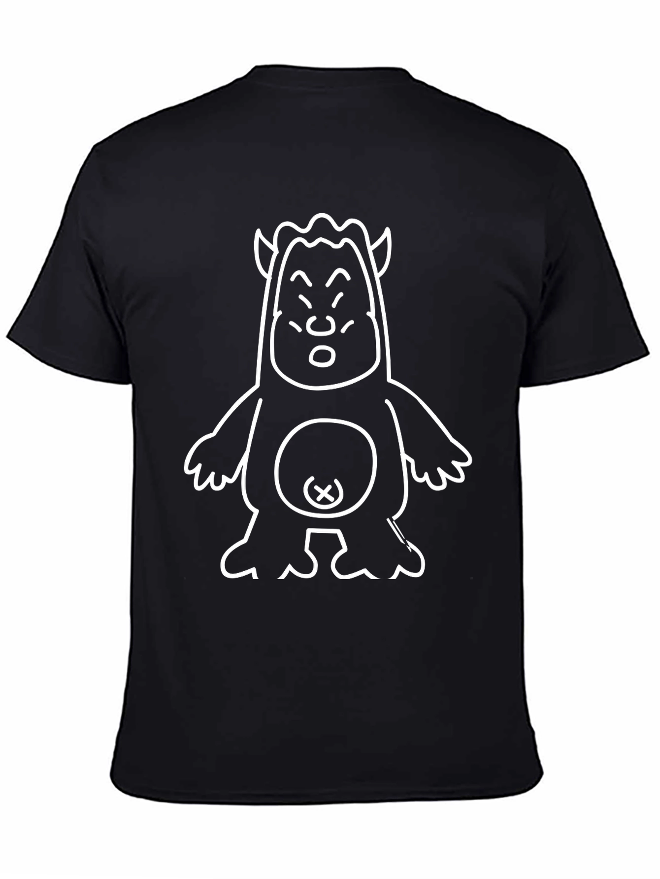 Funny Monster Graphic Tee - Black Cotton T-Shirt