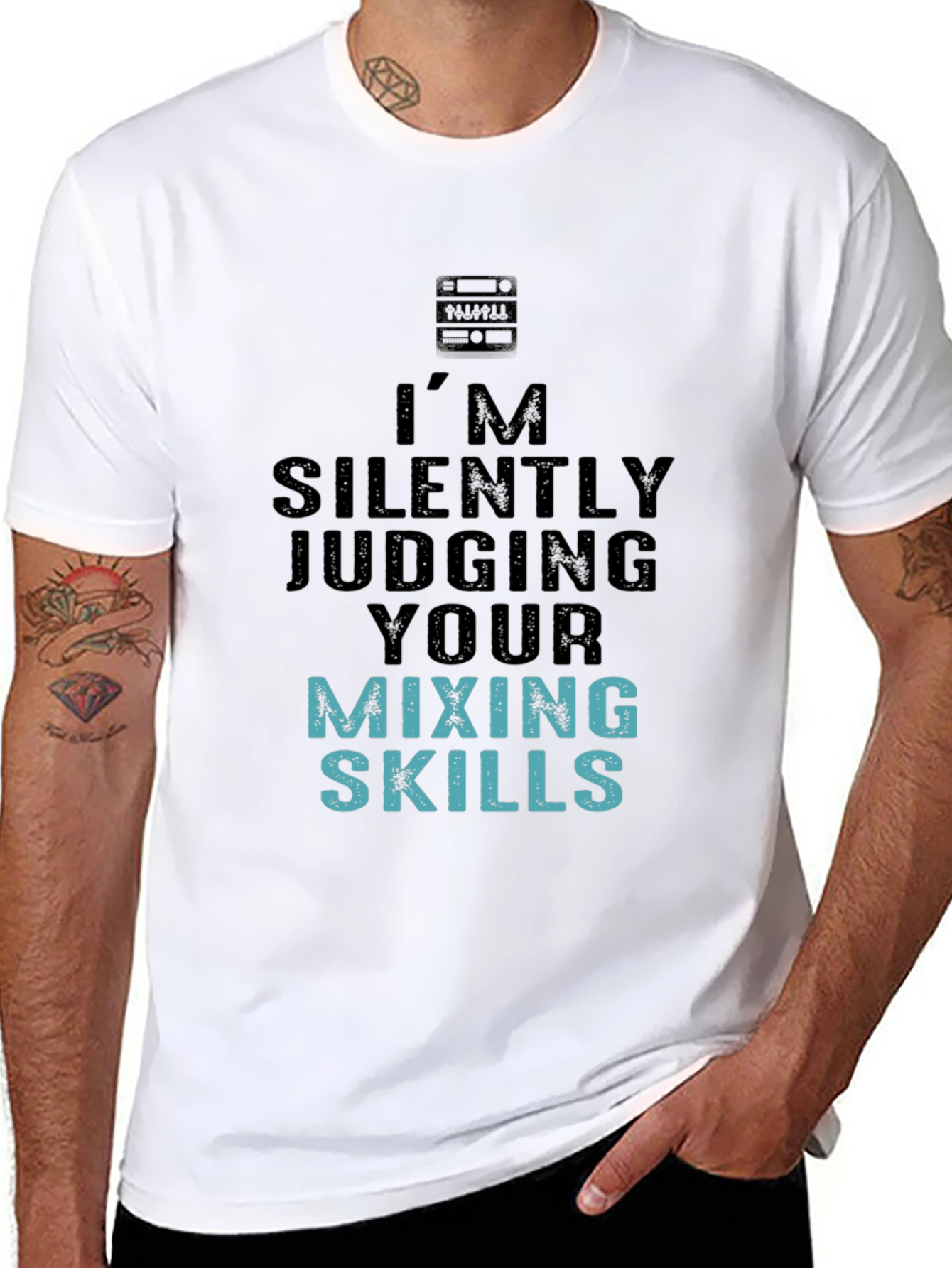 Silently Judging Mixing Skills Graphic Tee