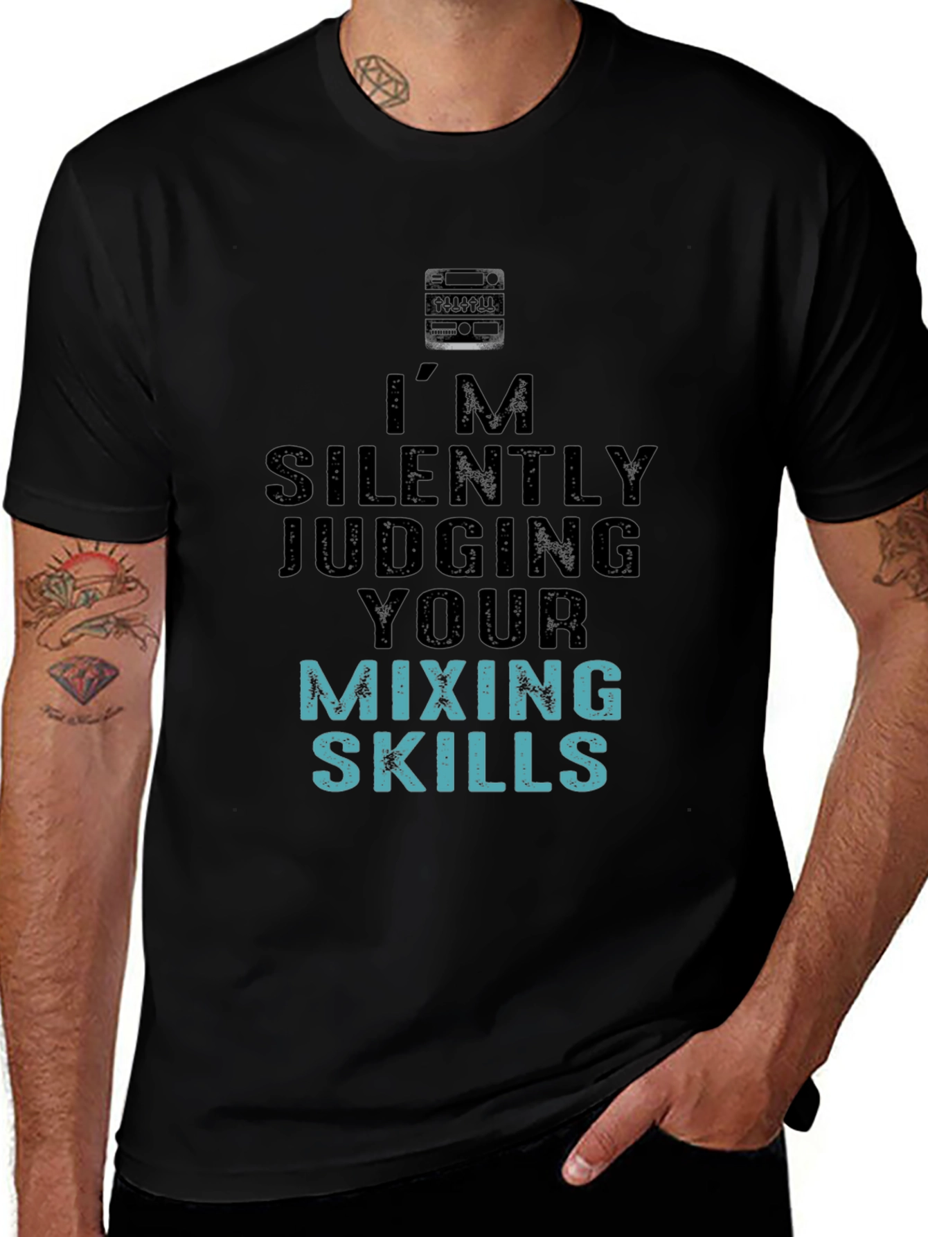 Silently Judging Mixing Skills Graphic Tee