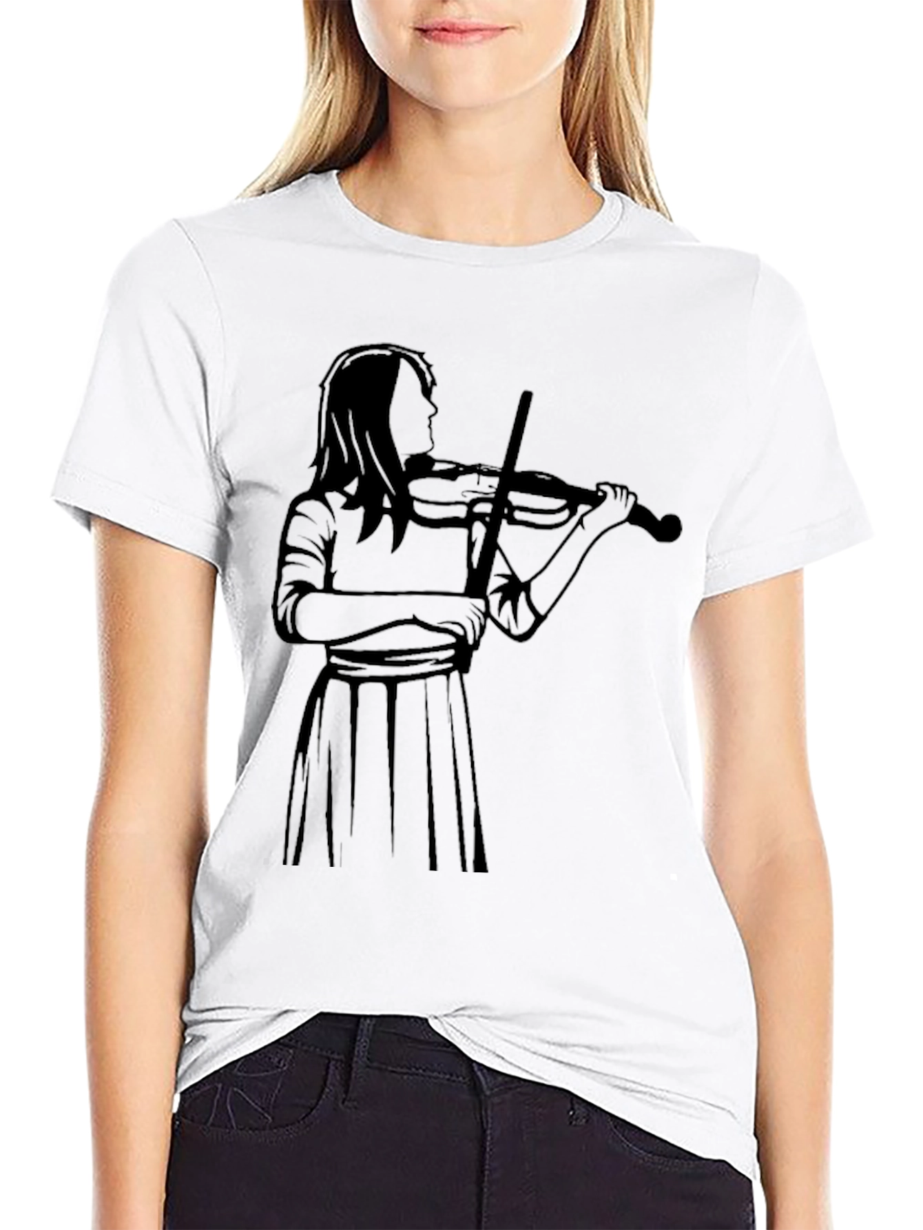 Violinist Graphic Tee - Black