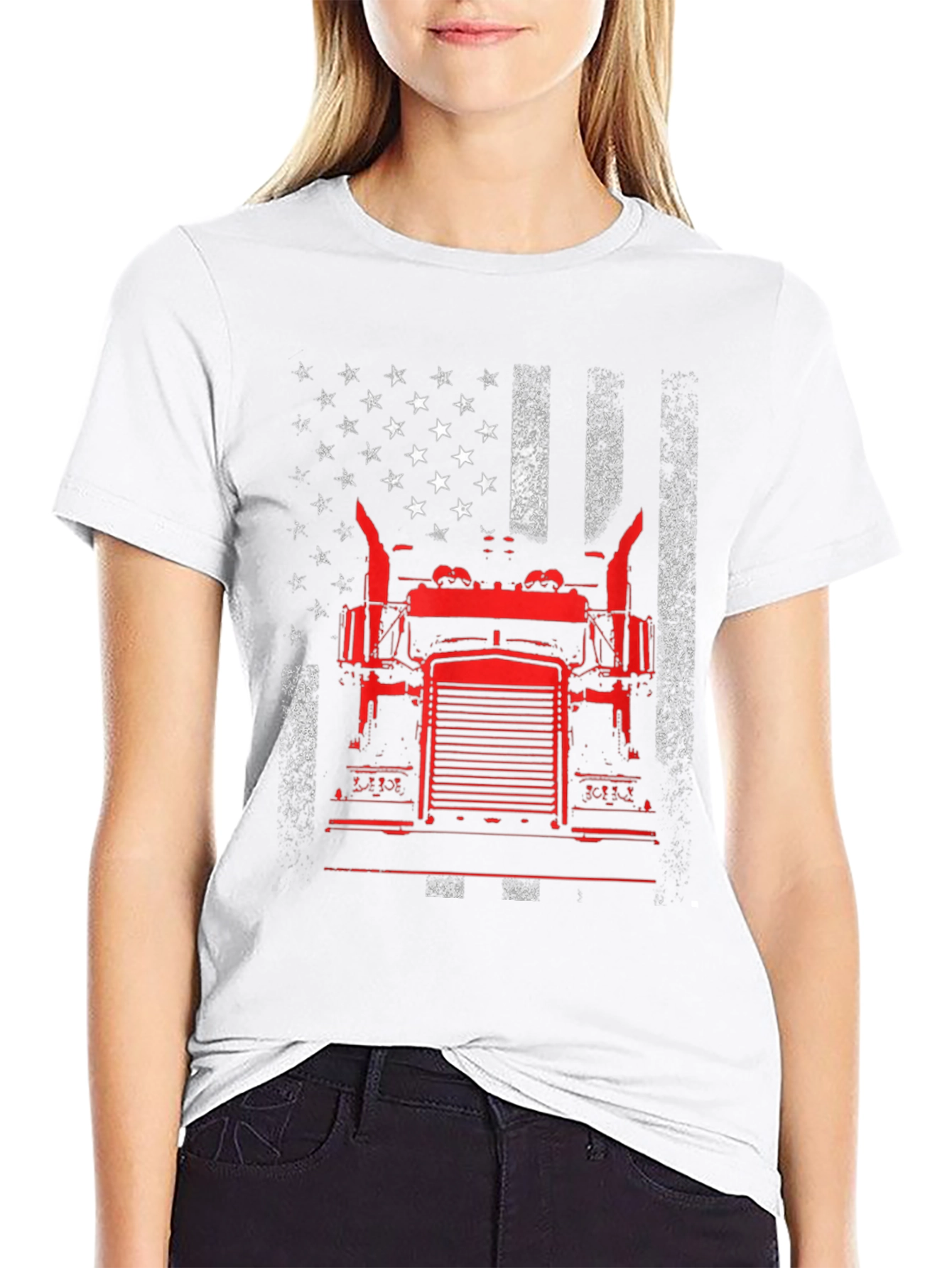 American Trucker Graphic Tee - Patriotic Design