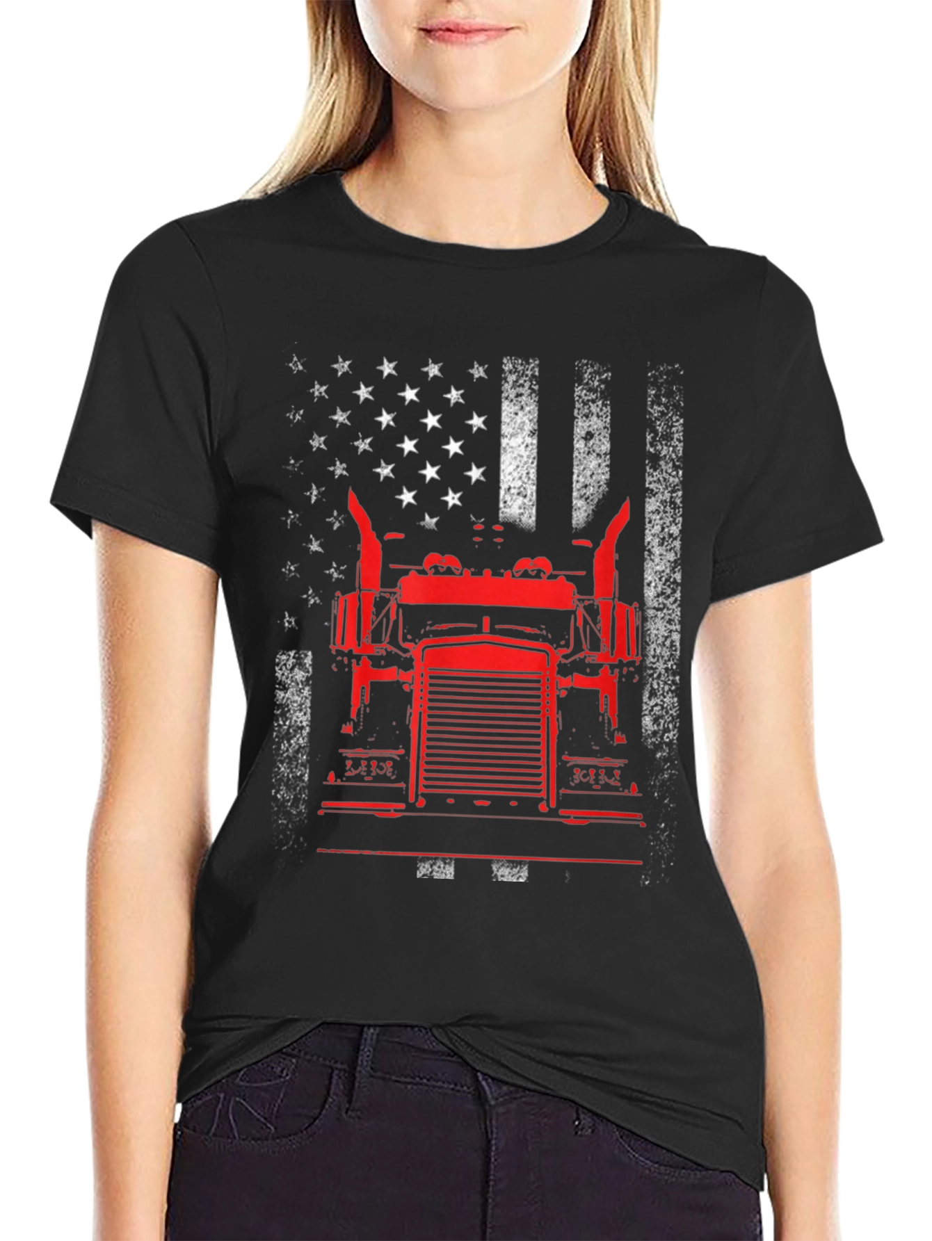 American Trucker Graphic Tee - Patriotic Design