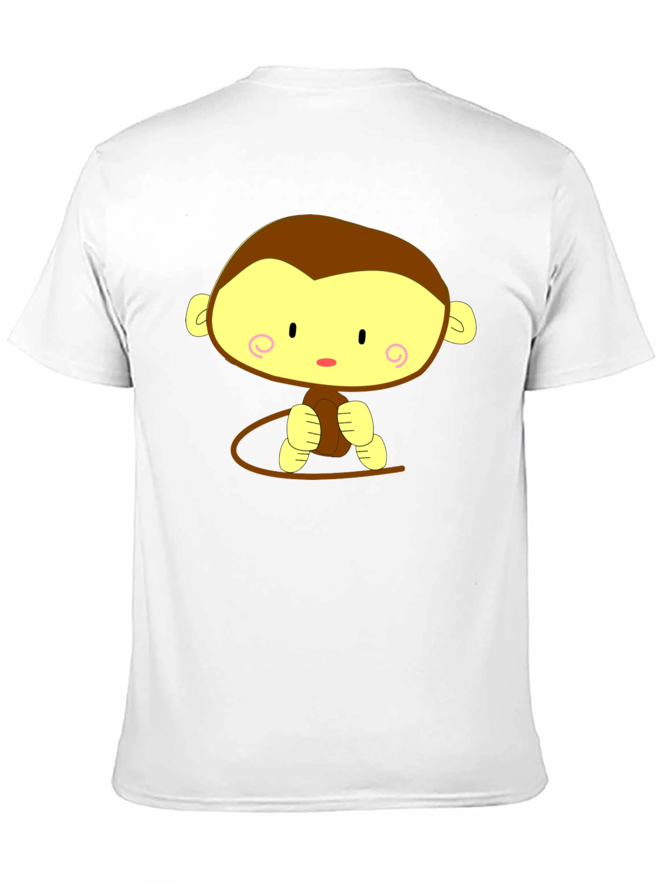 Cute Cartoon Monkey Graphic Tee - Unisex Black T-Shirt
