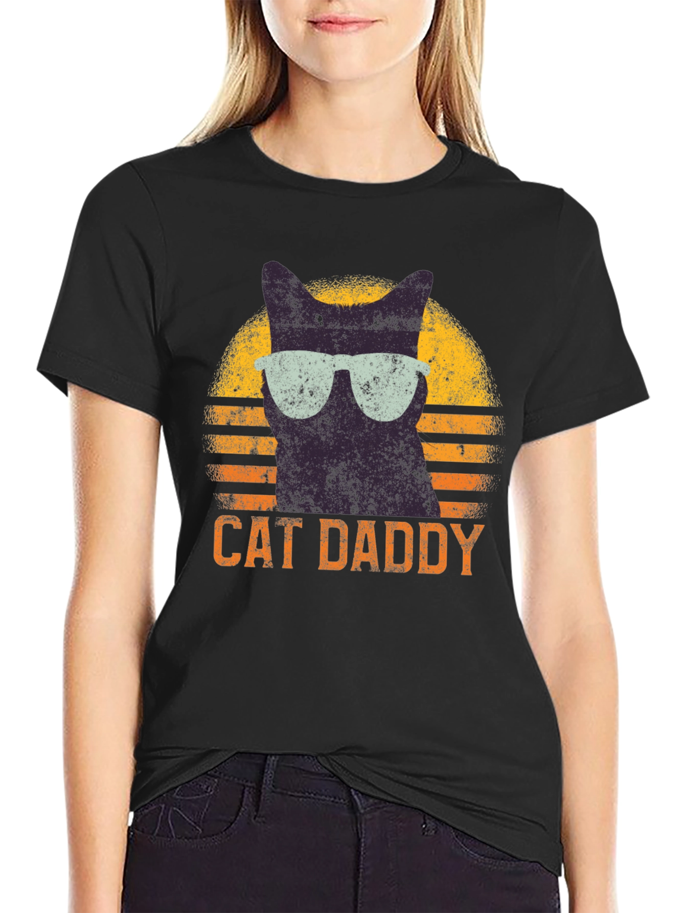 Cat Daddy Retro T-Shirt - Cool Cat Dad Tee