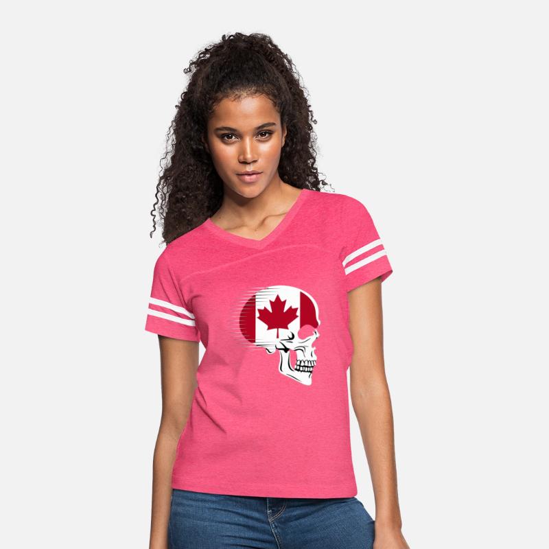 Canadian flag skull