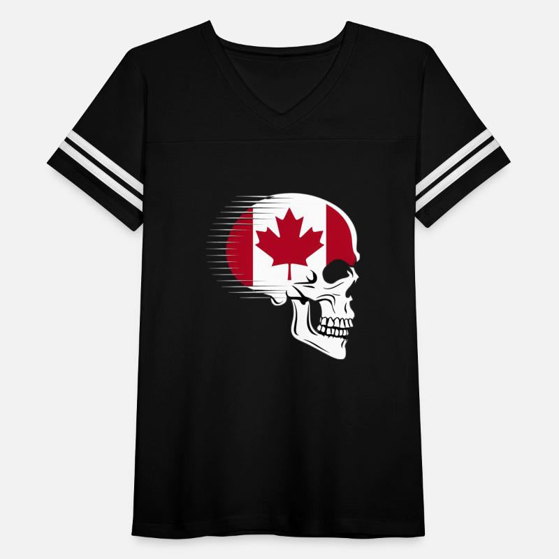 Canadian flag skull