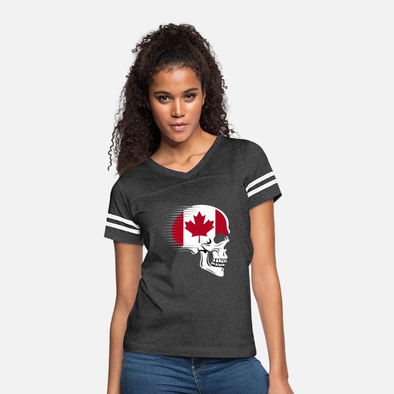 Canadian flag skull