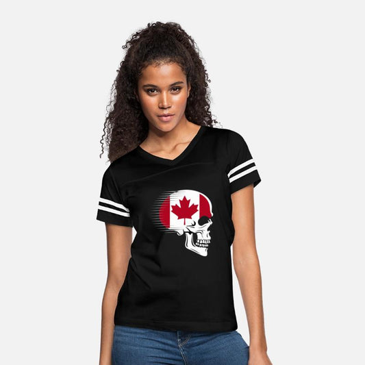 Canadian flag skull