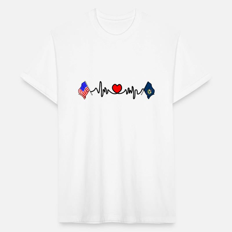 Cardio Heart with Flag USA and Flag Vermont
