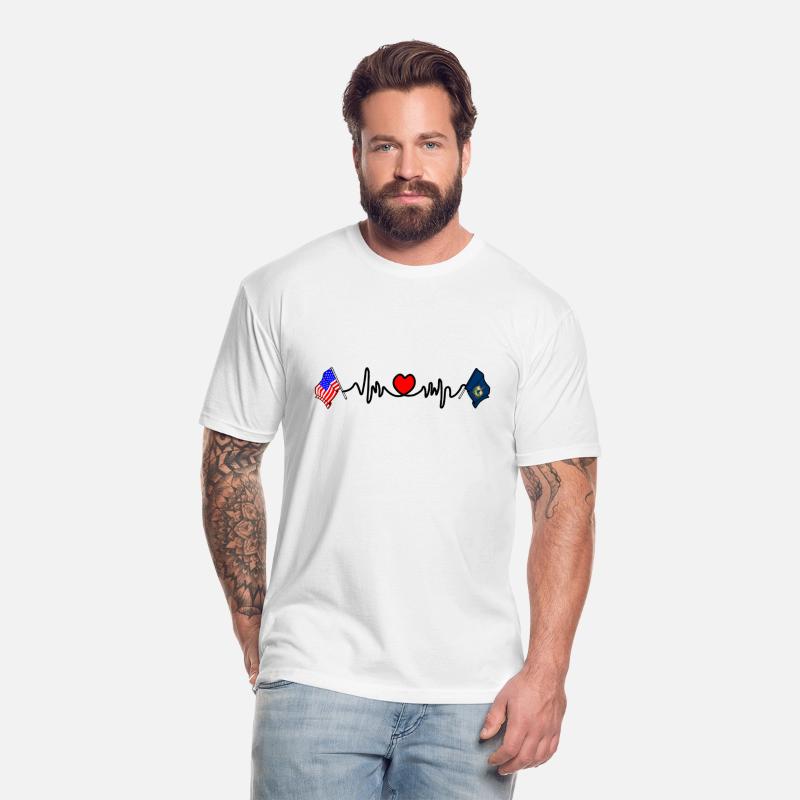 Cardio Heart with Flag USA and Flag Vermont