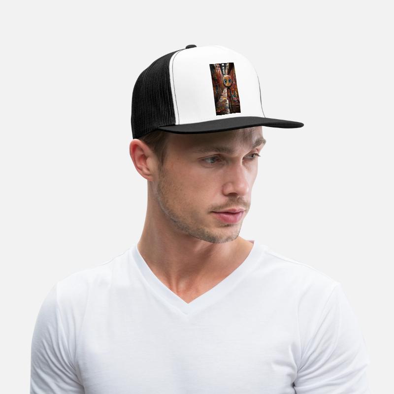 Cartoon Alley: Plastic Figure Amidst Vibrant Graff