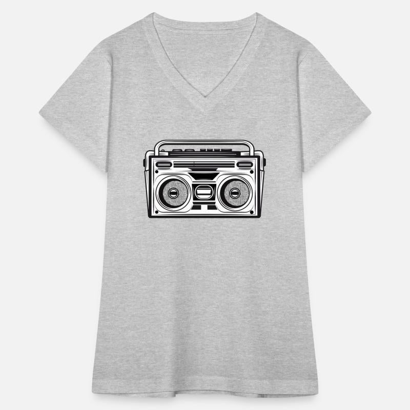 Cassette recorder in an 80s stencil look