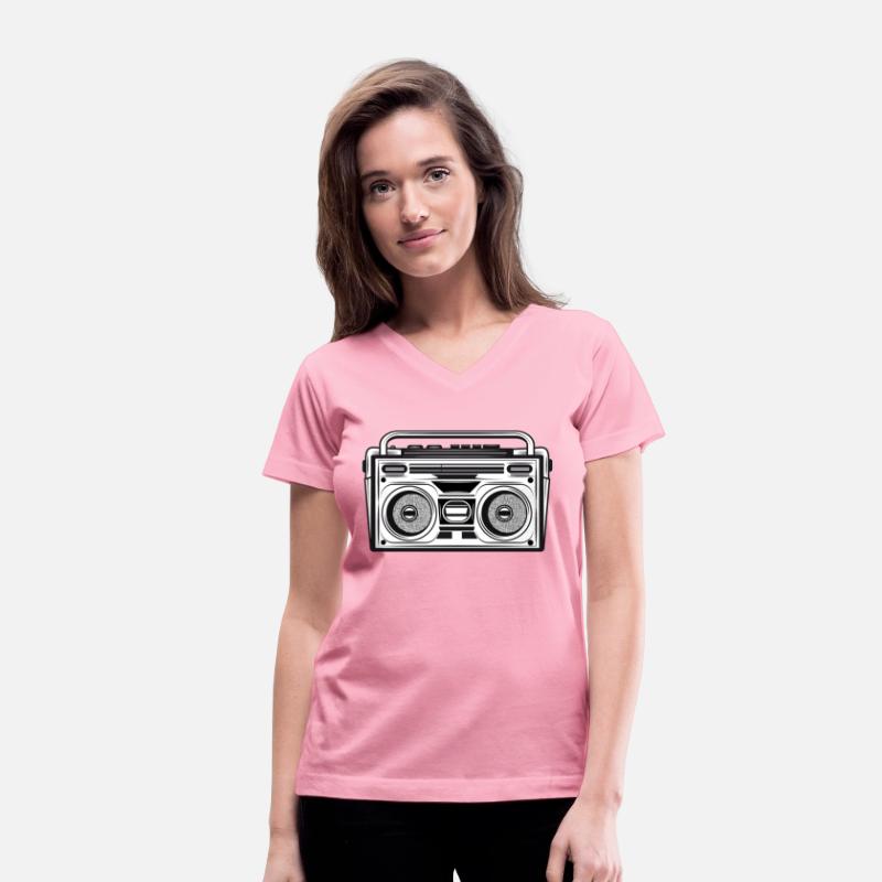 Cassette recorder in an 80s stencil look