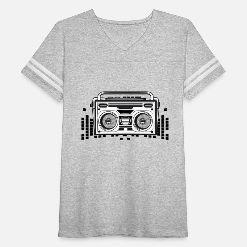 Cassette recorder in an 80s stencil look
