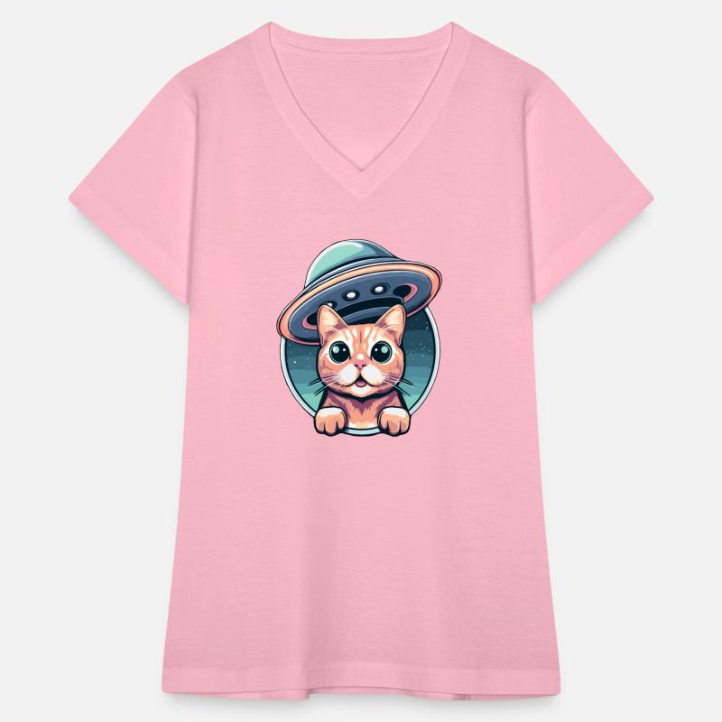 Cat Invasion UFO Alien Space Galaxy 3D Effect Cut