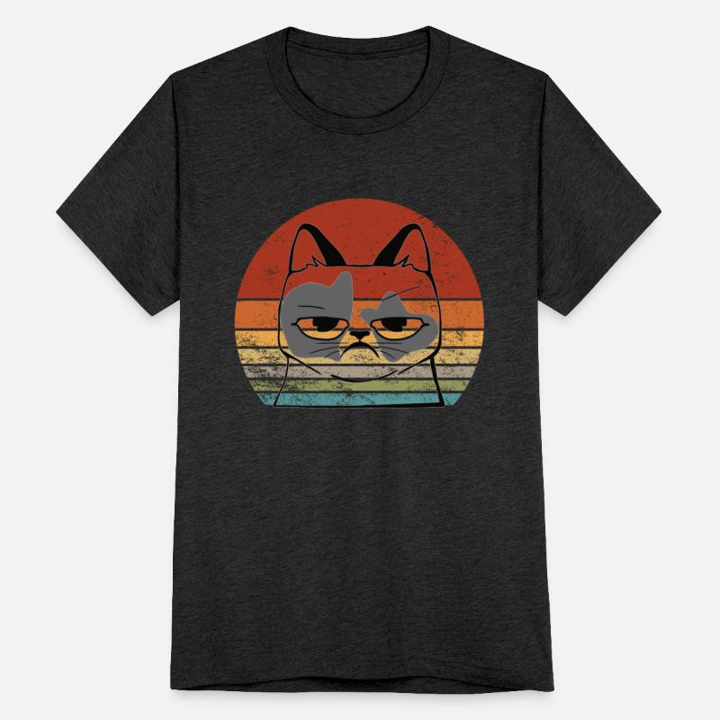 Cat Sunset Vintage Funny T-Shirt