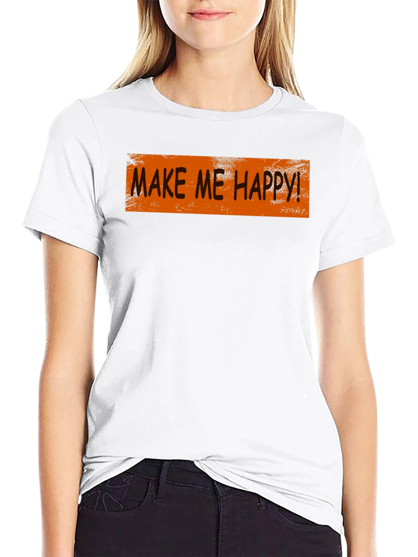 Make Me Happy Graphic Tee - Trendy Casual Style