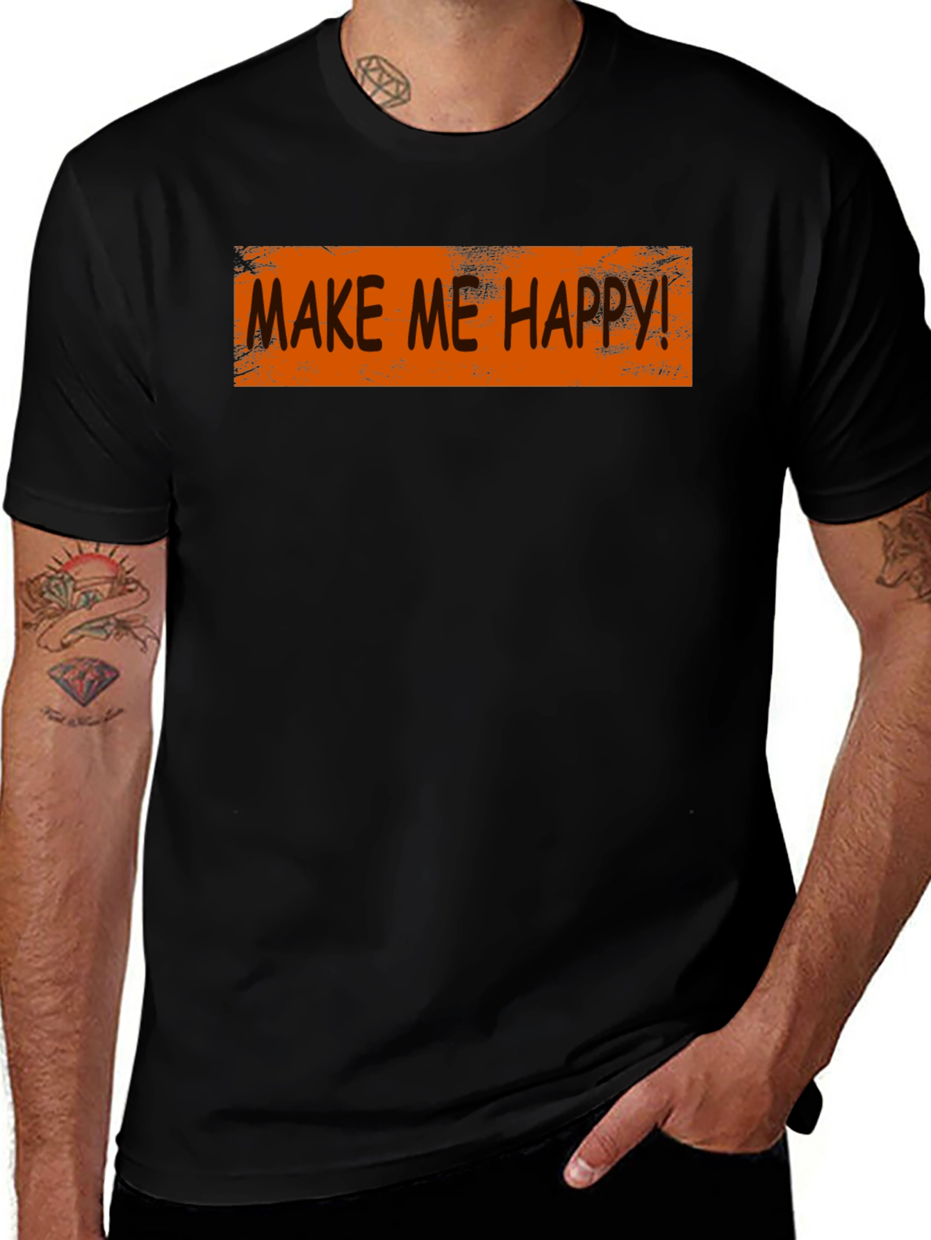 Make Me Happy Graphic Tee - Trendy Casual Style