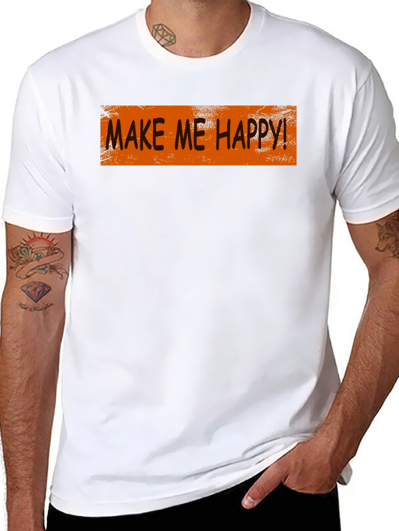 Make Me Happy Graphic Tee - Trendy Casual Style