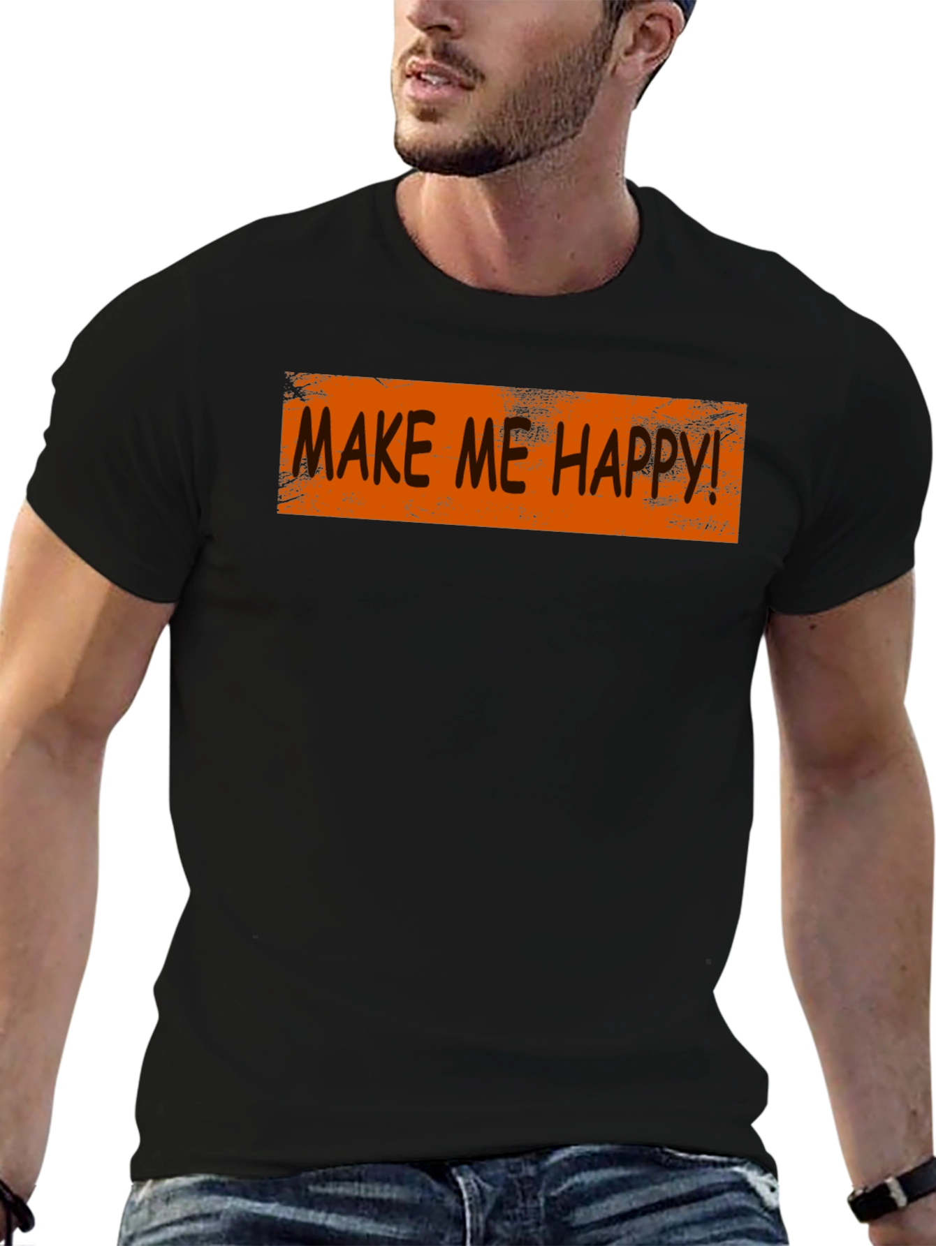 Make Me Happy Graphic Tee - Trendy Casual Style