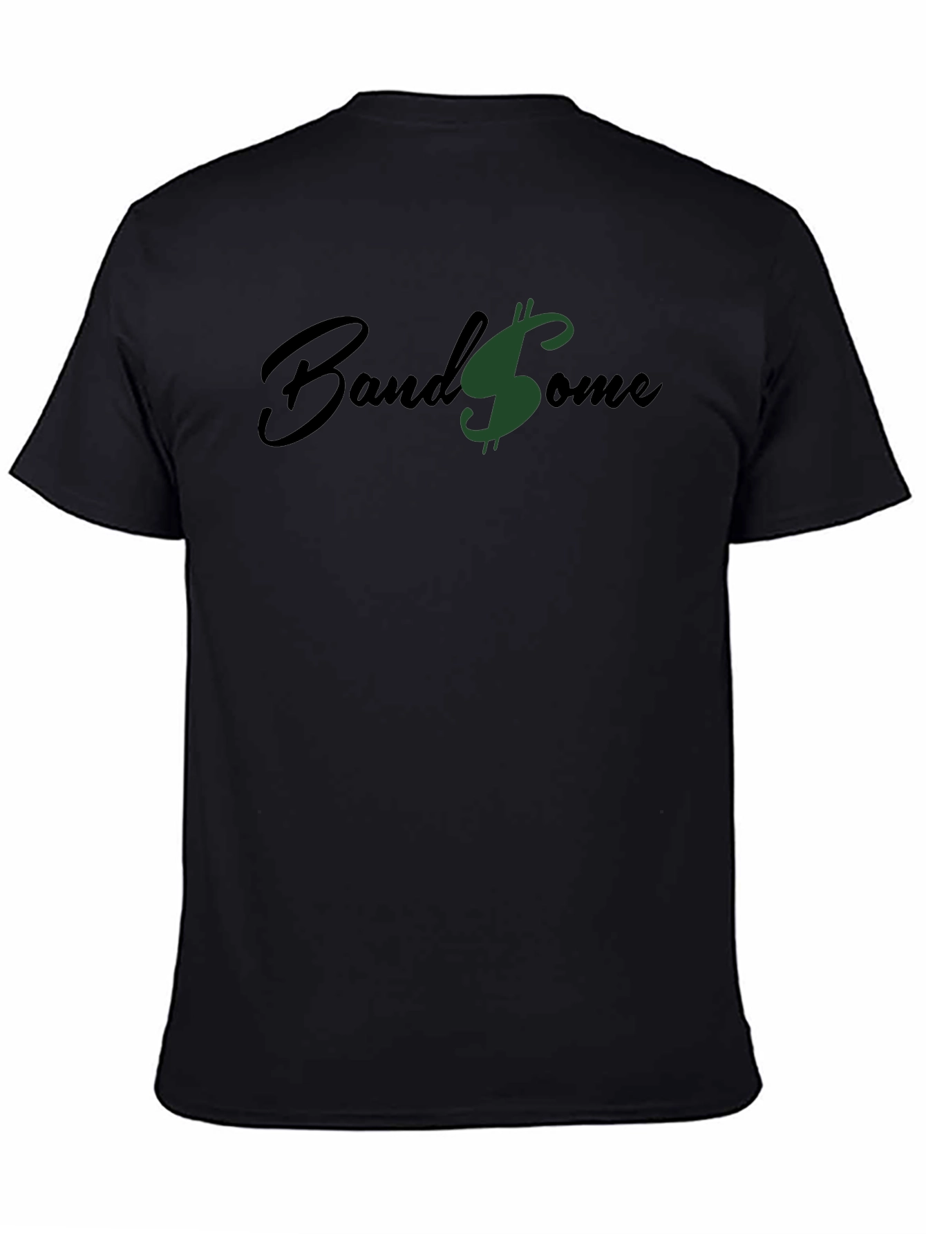 Band$ome Black Graphic Tee - Stylish Money Design