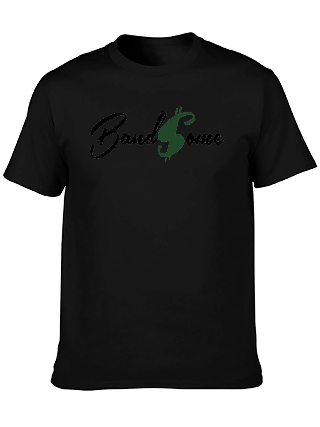 Band$ome Black Graphic Tee - Stylish Money Design