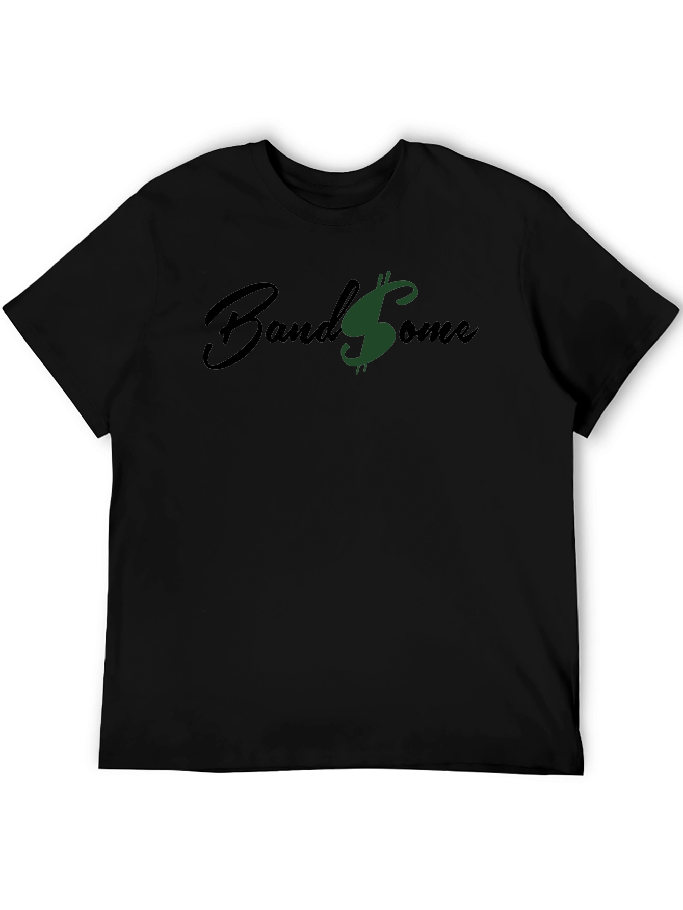 Band$ome Black Graphic Tee - Stylish Money Design