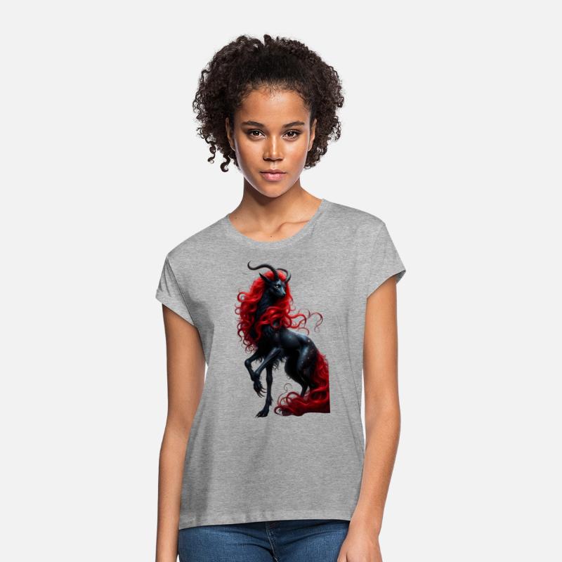 Celestial Demon Deer with Fiery Red Mane