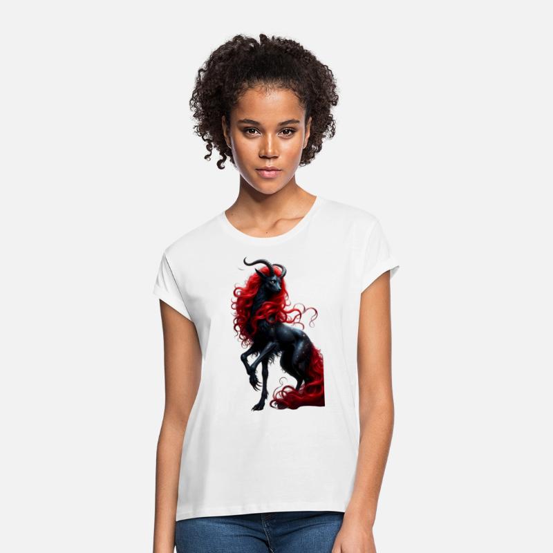 Celestial Demon Deer with Fiery Red Mane