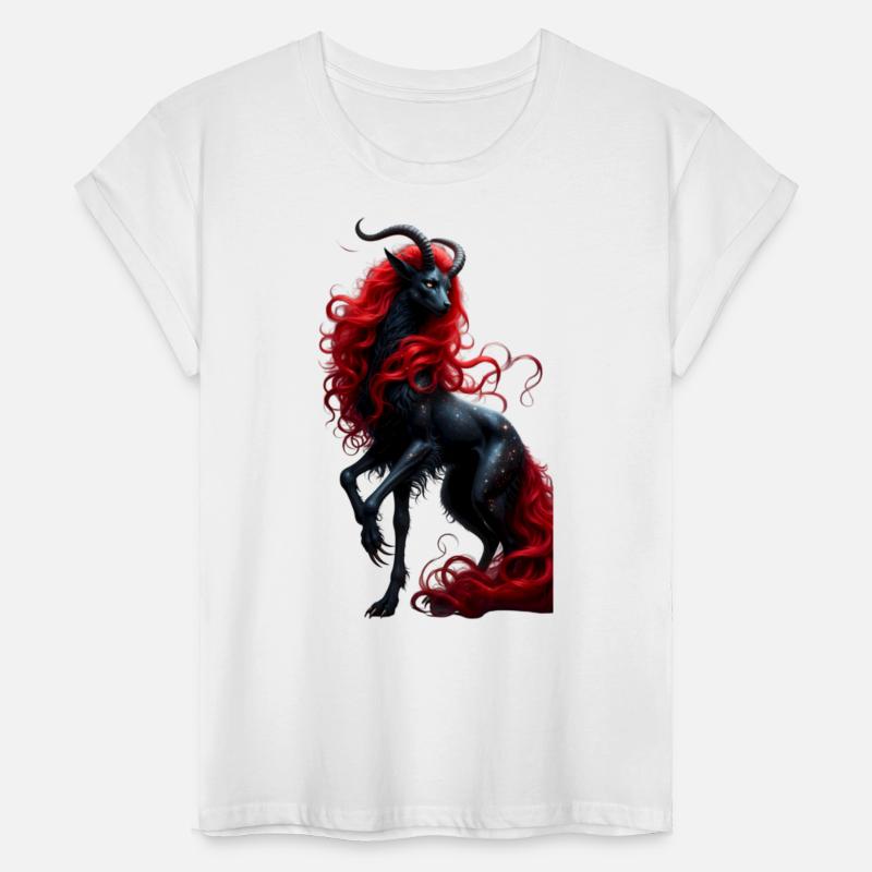 Celestial Demon Deer with Fiery Red Mane