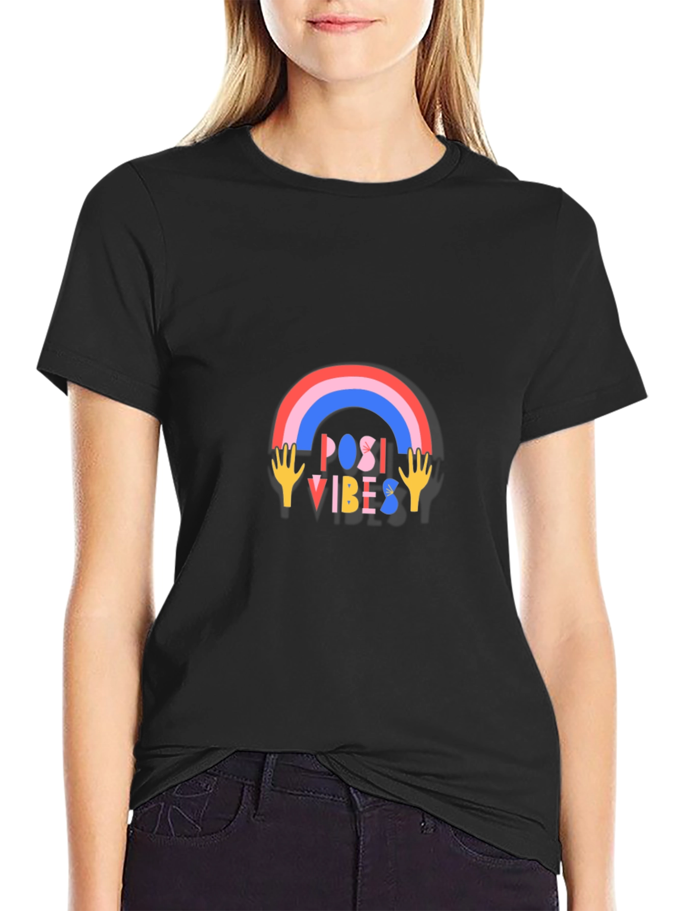 Positive Vibes Graphic Tee - Trendy Casual Wear