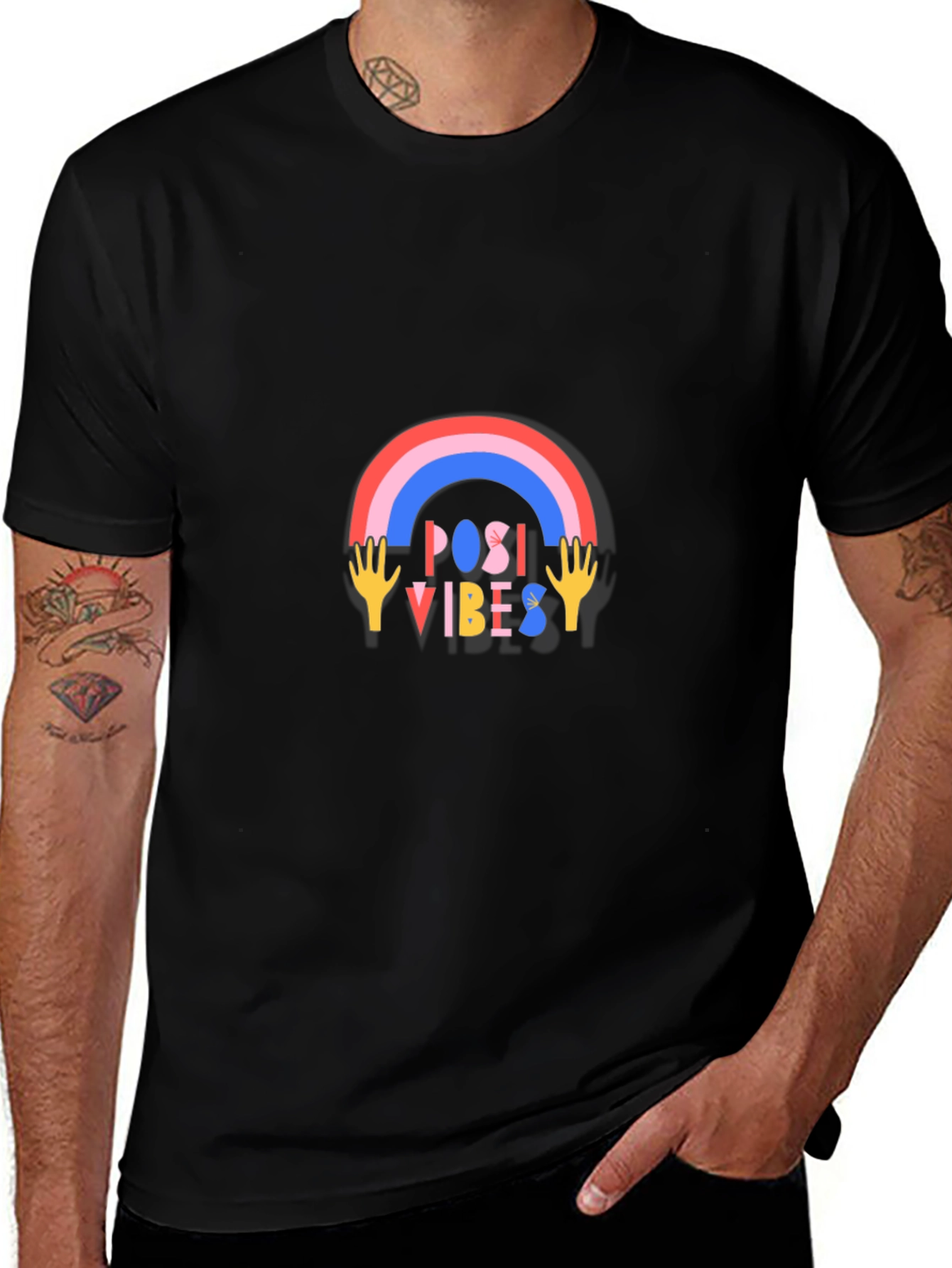 Positive Vibes Graphic Tee - Trendy Casual Wear