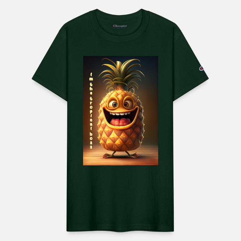 Cheerful Pineapple Caricature - Happy-Go-Lucky