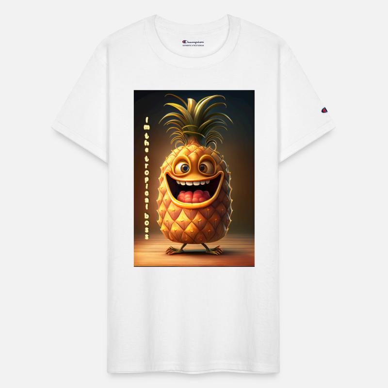 Cheerful Pineapple Caricature - Happy-Go-Lucky