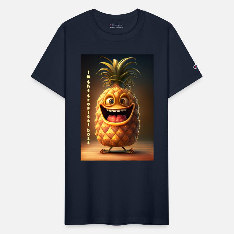 Cheerful Pineapple Caricature - Happy-Go-Lucky