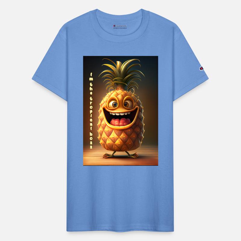 Cheerful Pineapple Caricature - Happy-Go-Lucky