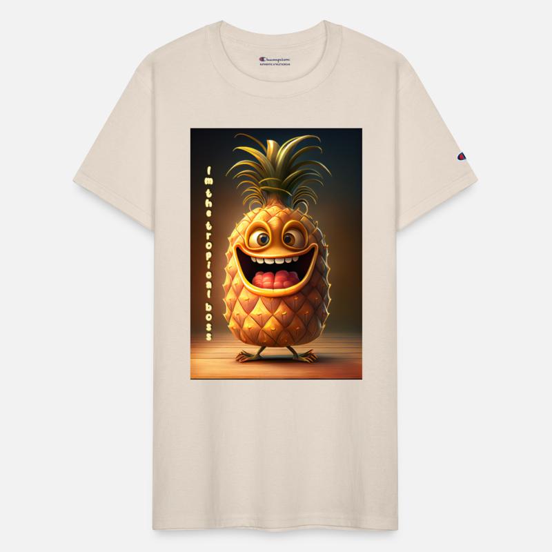 Cheerful Pineapple Caricature - Happy-Go-Lucky