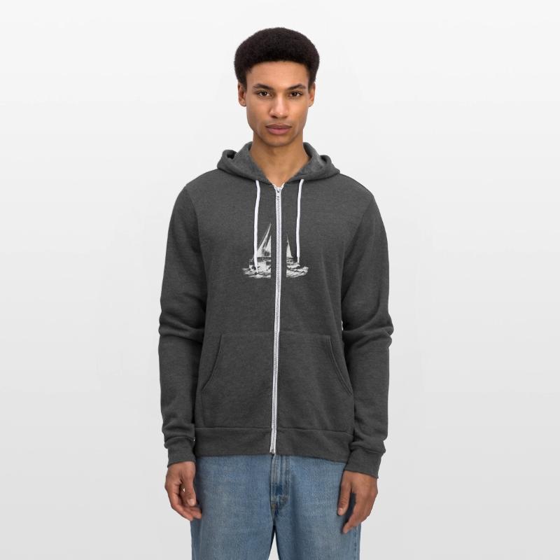 Chic Catamaran In Waves Under Sail Wind