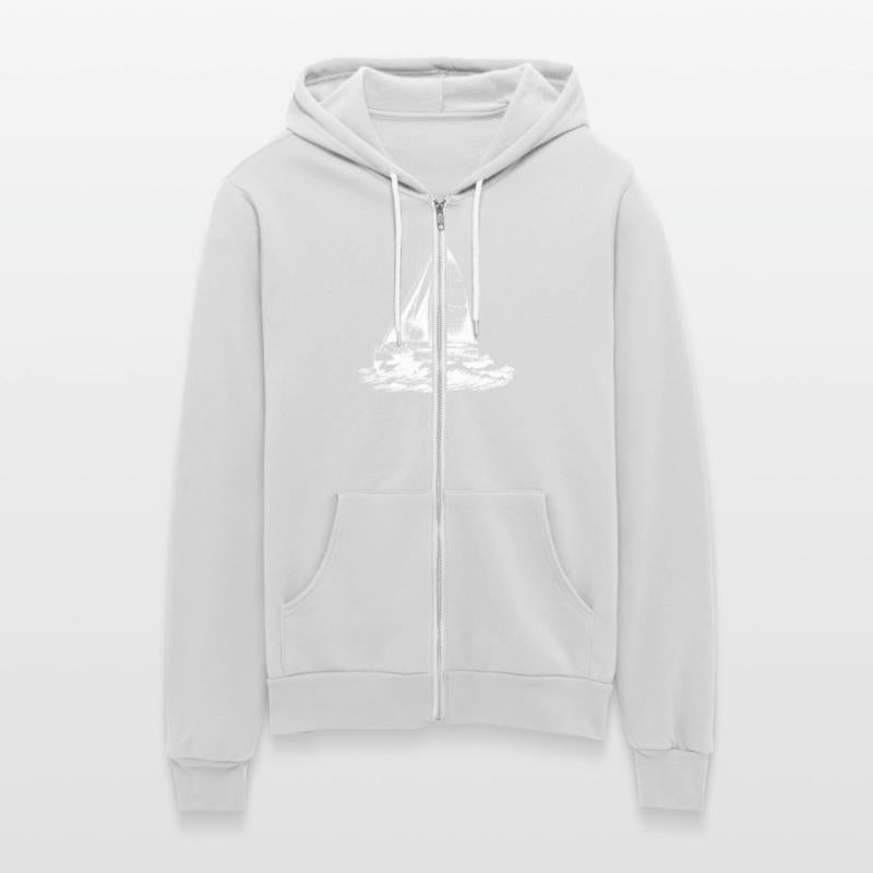 Chic Catamaran In Waves Under Sail Wind