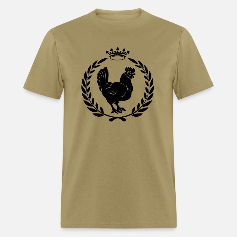 Chicken in laurel wreath with crown transparent sh